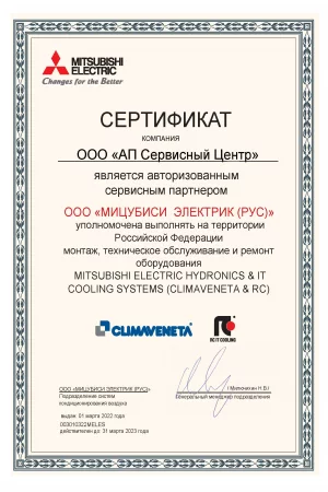 Сертификат Mitsubishi