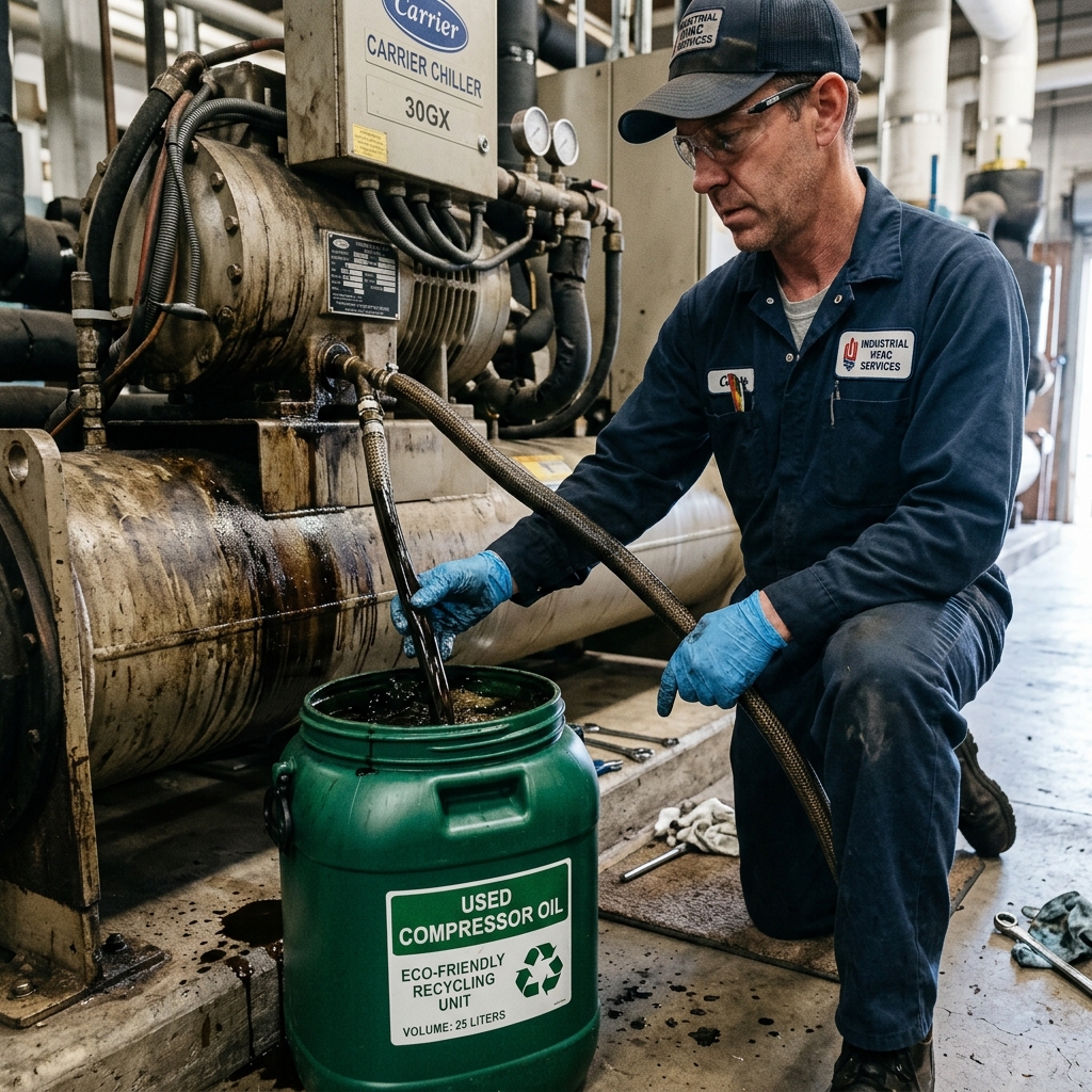 Замена масла в компрессоре чиллера